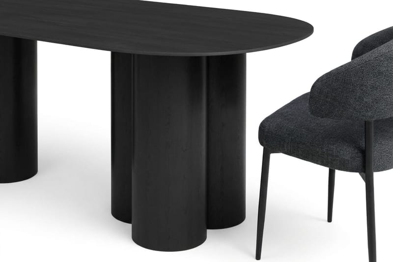 Juno Matgrupp rektangulärt 220 cm Svart med 8 Sawako Matstolar - Svart - Products - Möbler - Bord & matgrupp - Matgrupp
