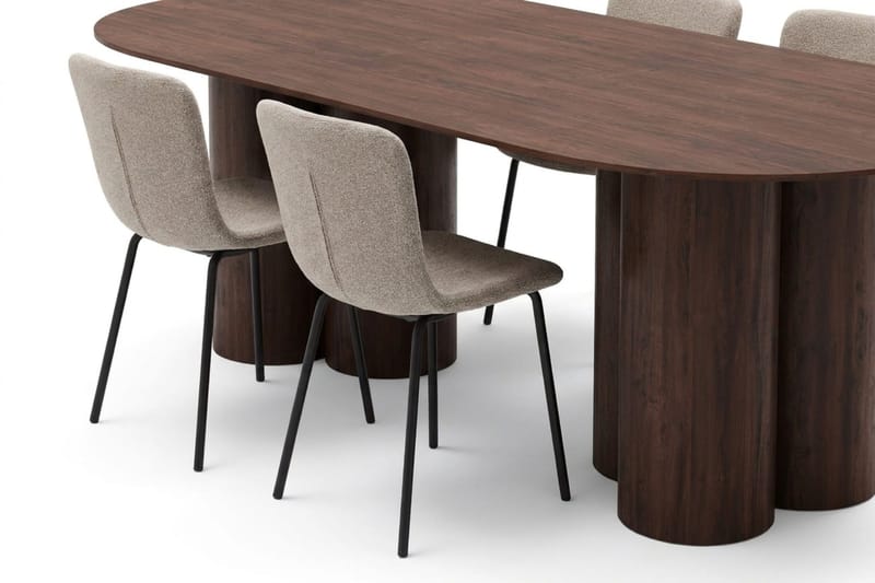Juno Matgrupp rektangulärt 220 cm Valnöt med 8 Katy Matstolar - Valnöt - Products - Möbler - Bord & matgrupp - Matgrupp