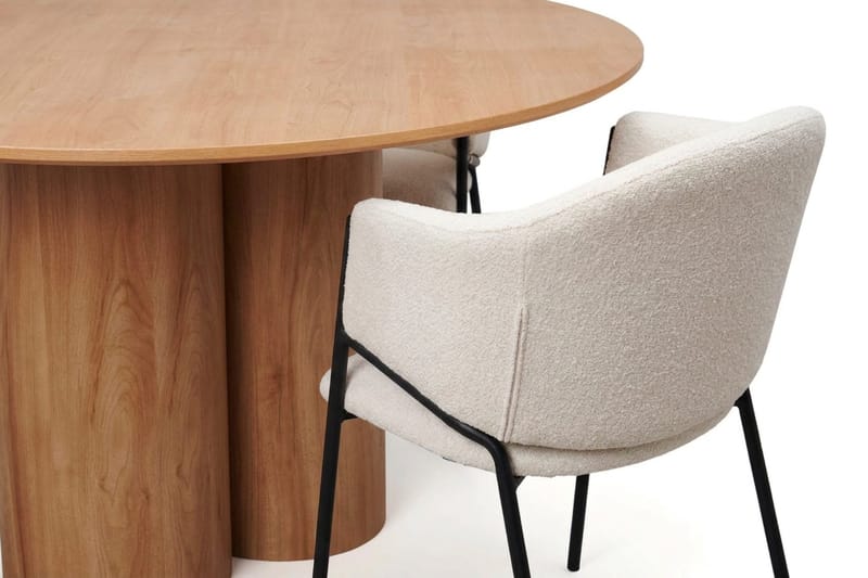 Juno Matgrupp runt 130 cm Ek med 6 Filip Matstolar - Ek - Products - Möbler - Bord & matgrupp - Matgrupp
