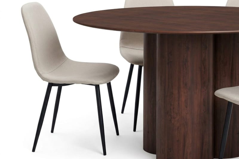 Juno Matgrupp runt 130 cm Valnöt med 6 Nibe Matstolar - Valnöt - Products - Möbler - Bord & matgrupp - Matgrupp