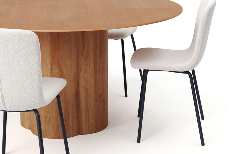 Juno Matgrupp runt 150 cm Ek med 6 Katy Matstolar - Ek - Products - Möbler - Bord & matgrupp - Matgrupp