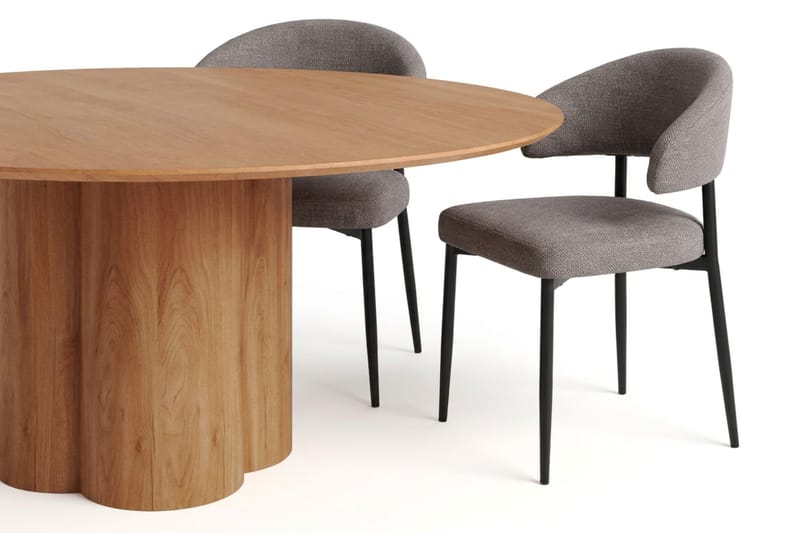 Juno Matgrupp runt 150 cm Ek med 6 Sawako Matstolar - Ek - Products - Möbler - Bord & matgrupp - Matgrupp