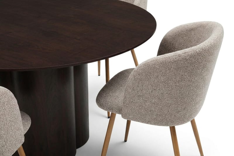 Juno Matgrupp runt 150 cm Rökt Ek med 6 Greya Matstolar - Rökt ek - Products - Möbler - Bord & matgrupp - Matgrupp