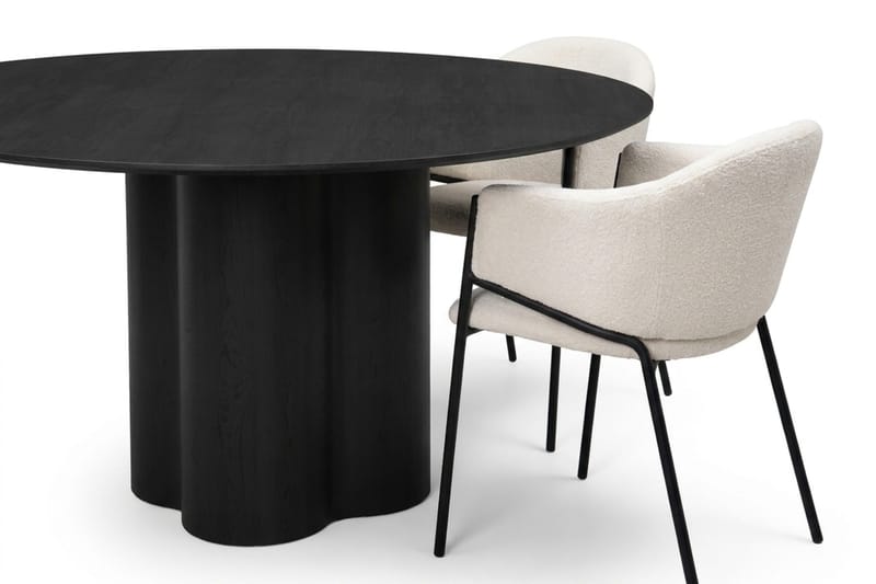 Juno Matgrupp runt 150 cm Svart med 6 Filip Matstolar - Svart - Products - Möbler - Bord & matgrupp - Matgrupp