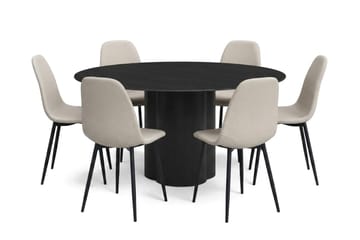 Beige/Svarta metallben - Svart