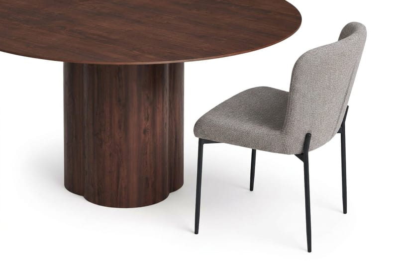 Juno Matgrupp runt 150 cm Valnöt med 6 Elsie Matstolar - Valnöt - Products - Möbler - Bord & matgrupp - Matgrupp