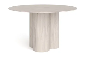 Juno Runt Matbord ø130 cm Fanér, Vitlaserad