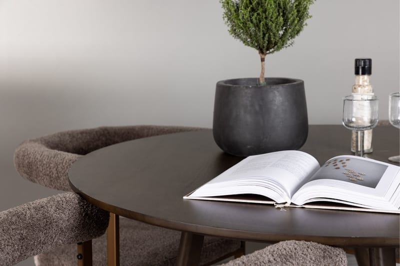 Kaseidon Matgrupp 100 cm Rund med 4 Morning stolar - Brun - Products - Möbler - Bord & matgrupp - Matgrupp