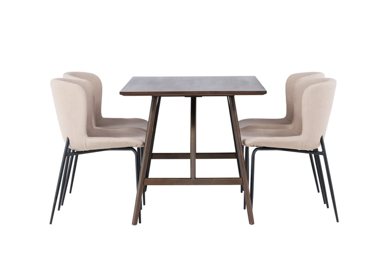 Kaseidon Matgrupp 120 cm Rektangulär med 4 Modesto stolar - Beige - Products - Möbler - Bord & matgrupp - Matgrupp