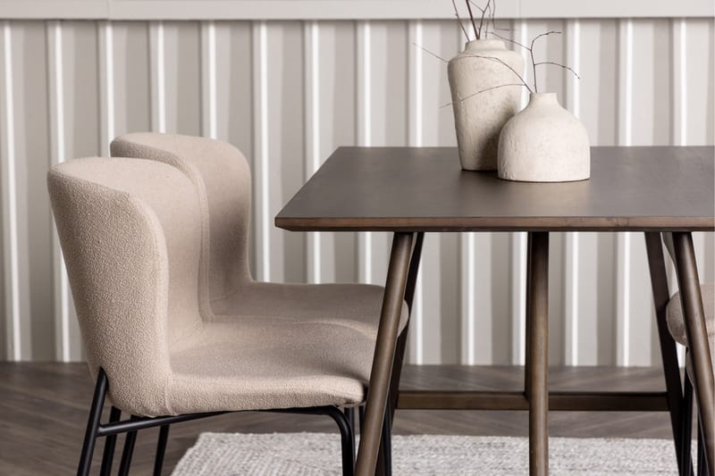 Kaseidon Matgrupp 120 cm Rektangulär med 4 Modesto stolar - Beige - Products - Möbler - Bord & matgrupp - Matgrupp