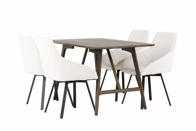 Kaseidon Matgrupp 120 cm Rektangulär med 4 Rosie stolar - Beige - Products - Möbler - Bord & matgrupp - Matgrupp