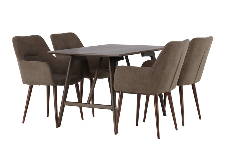 Kaseidon Matgrupp 120 cm Rektangulär med 4 Tomorrow stolar - Brun - Products - Möbler - Bord & matgrupp - Matgrupp