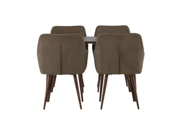 Kaseidon Matgrupp 120 cm Rektangulär med 4 Tomorrow stolar - Brun - Products - Möbler - Bord & matgrupp - Matgrupp