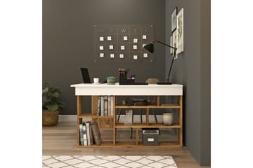 Dalran Skrivbord 129 cm - Natur/Vit - Products - Möbler - Bord & matgrupp - Kontorsbord - Datorbord