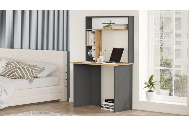 Kaiji Skrivbord 90x51,6 cm Mörkblå/Svart - Hanah Home - Products - Möbler - Bord & matgrupp - Kontorsbord - Datorbord