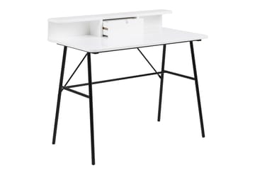Lisemo Skrivbord 100 cm med Förvaring Låda + Hylla - Vit/Svart - Products - Möbler - Bord & matgrupp - Kontorsbord - Datorbord