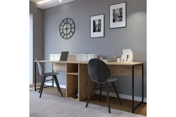 Pellafol Skrivbord 140 cm med Förvaring Hyllor - Natur/Svart - Products - Möbler - Bord & matgrupp - Kontorsbord - Datorbord