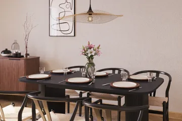 Kopparbo Matgrupp 160 cm med 6 Dastoori Matstolar - Svart - Products - Möbler - Bord & matgrupp - Matgrupp