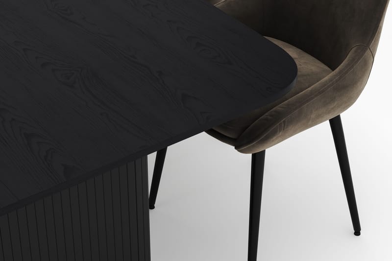 Kopparbo Matgrupp 200-206cm med 6 Alsarp Matstolar - Svart - Products - Möbler - Bord & matgrupp - Matgrupp