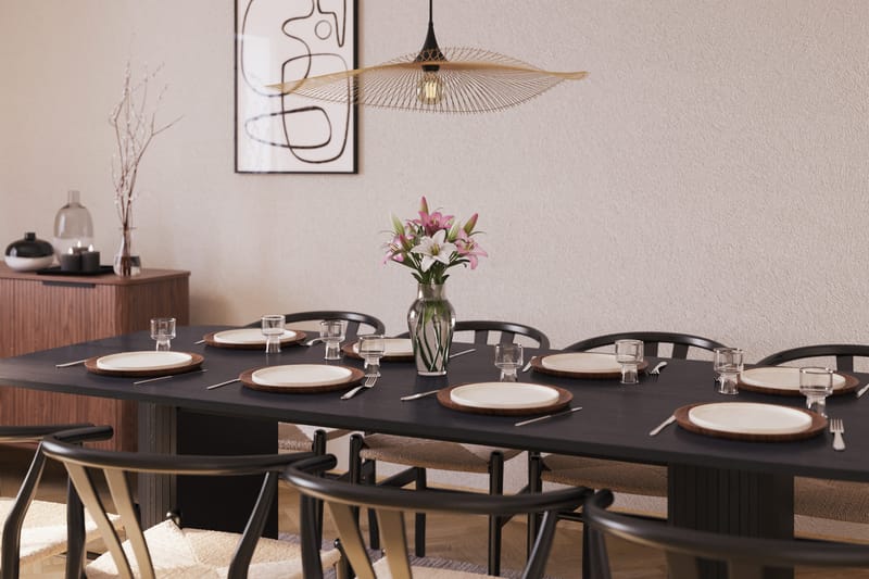 Kopparbo Matgrupp 240 cm med 8 Dastoori Matstol - 2220067-8,2229313-1 - Svart - Products - Möbler - Bord & matgrupp - Matgrupp