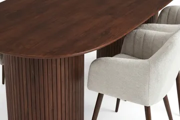 Kopparbo Matgrupp oval 180 cm Valnöt med 6 Filippa Matstolar - Valnöt - Products - Möbler - Bord & matgrupp - Matgrupp