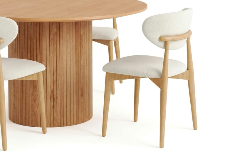 Kopparbo Matgrupp runt 110 cm Ek med 4 Molly Matstolar - Ek - Products - Möbler - Bord & matgrupp - Matgrupp