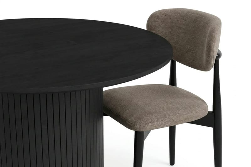 Kopparbo Matgrupp runt 110 cm Svart med 4 Molly Matstolar - Svart - Products - Möbler - Bord & matgrupp - Matgrupp