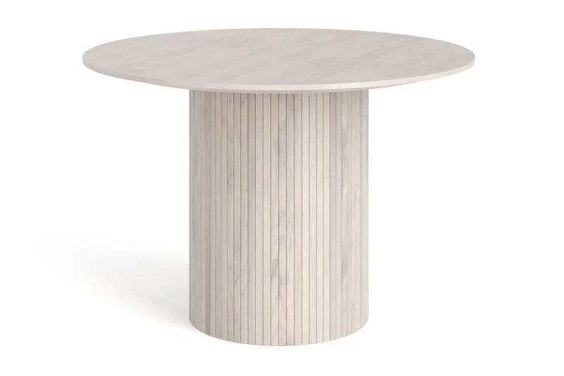Kopparbo Runt Matbord 110 cm Fanér, Vitlaserat
