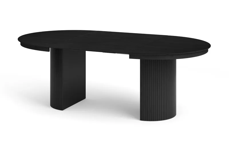 Kopparbo Runt Matbord förlängningsbart 120-220 cm Fanér, Svart