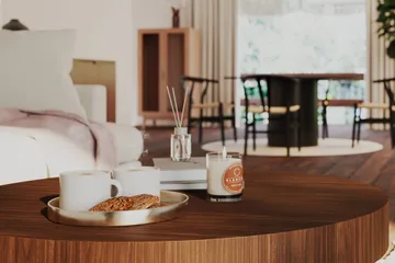 Kopparbo Runt Soffbord 90 cm - Valnöt / Trä / Mörkbrunt - Products - Möbler - Bord & matgrupp - Soffbord