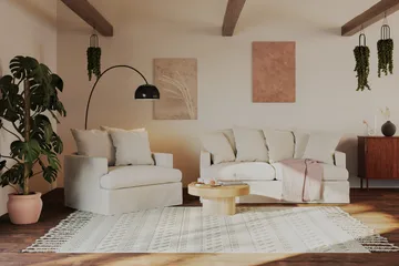 Kopparbo Soffbord 75 cm Runt Vitlaserad Ek - Ljust vitlaserat ekträ - Products - Möbler - Bord & matgrupp - Soffbord