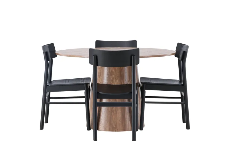 Lanzo Matgrupp 120 cm Rund med 4 Montros Stolar - Natur - Products - Möbler - Bord & matgrupp - Matgrupp