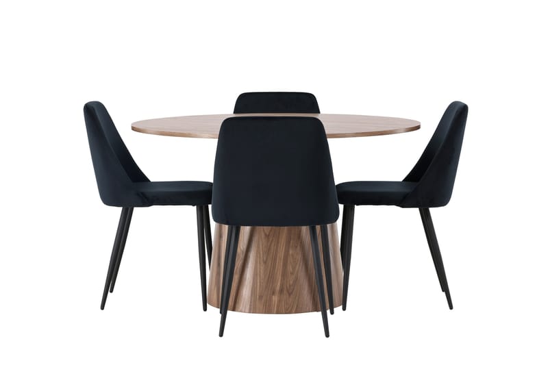 Lanzo Matgrupp 120 cm Rund med 4 Night Stolar - Natur - Products - Möbler - Bord & matgrupp - Matgrupp
