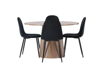 Lanzo Matgrupp 120 cm Rund med 4 Polar Stolar - Natur - Products - Möbler - Bord & matgrupp - Matgrupp