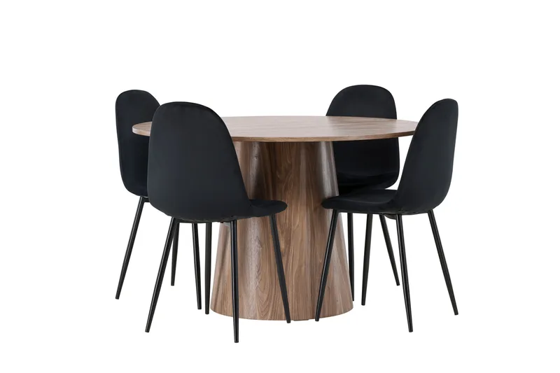 Lanzo Matgrupp 120 cm Rund med 4 Polar Stolar - Natur - Products - Möbler - Bord & matgrupp - Matgrupp