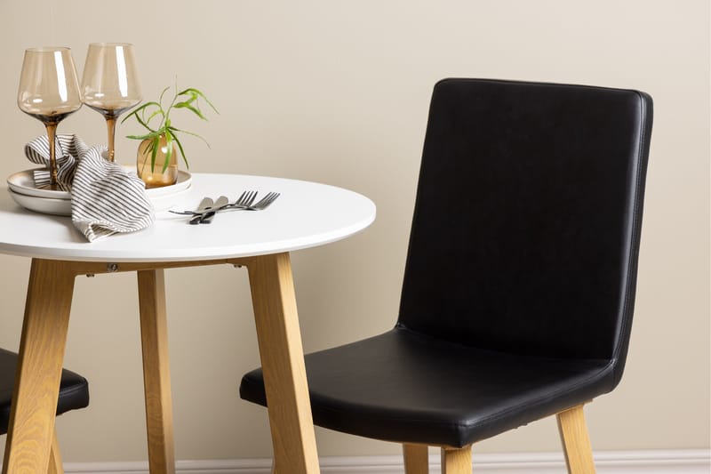 Leonora Matgrupp 65 cm Rund med 2 Today stolar - Svart - Products - Möbler - Bord & matgrupp - Matgrupp