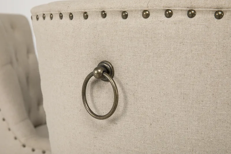 Lyon Matgrupp Ø150 cm Rund med 6 st Viktoria Stolar - Vintage Natur / Vit / Beige - Products - Möbler - Bord & matgrupp - Matgrupp