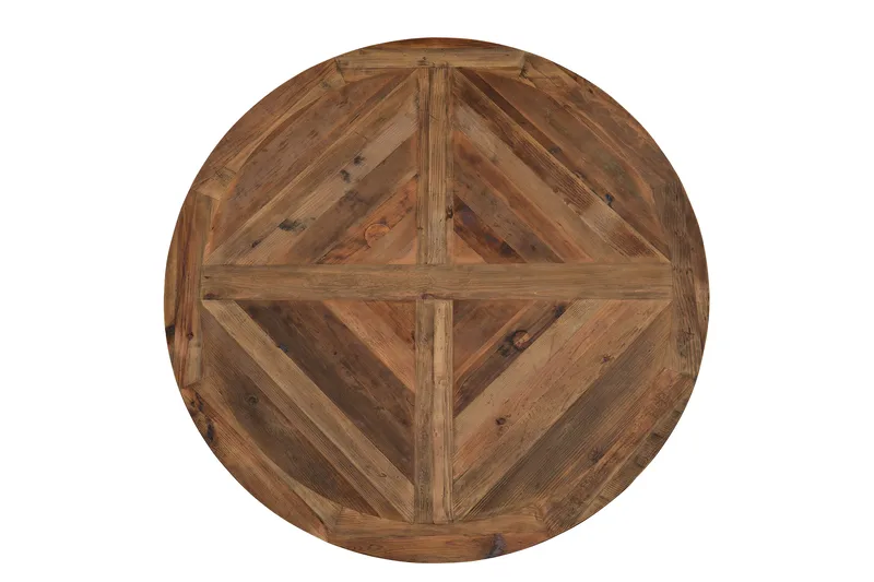 Lyon Matgrupp 150 cm Rund med 4 Tuva Fåtölj - Vintage Alm/Vit/Svart PU - Products - Möbler - Bord & matgrupp - Matgrupp