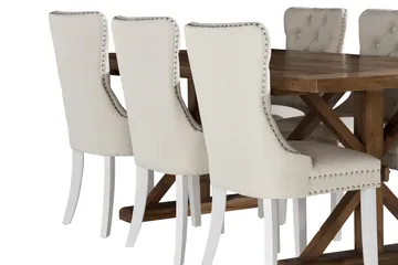 Lyon Matgrupp 200x100 cm inkl 6 Bergviken Stolar - Brun - Products - Möbler - Bord & matgrupp - Matgrupp