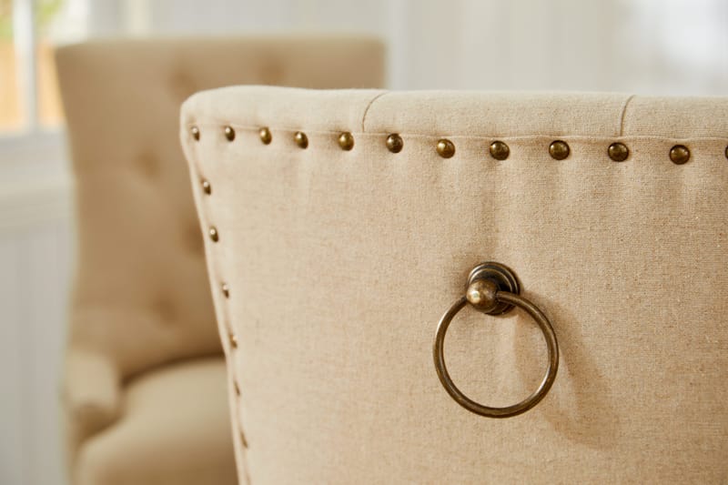 Lyon Matgrupp Rund med 4 st Viktoria Fåtölj - Trä / Beige - Products - Möbler - Bord & matgrupp - Matgrupp