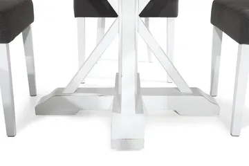 Lyon Matgrupp Rund med 4 st Viktoria Fåtölj - Trä/Vit/Grå - Products - Möbler - Bord & matgrupp - Matgrupp