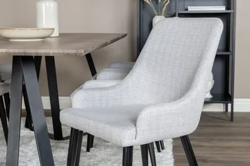 Marina Matgrupp 180 cm Rektangulär med 6 Plaza stolar - Svart - Products - Möbler - Bord & matgrupp - Matgrupp