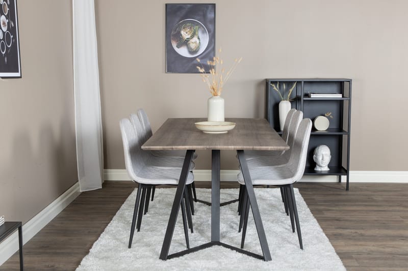 Marina Matgrupp 180 cm Rektangulär med 6 Polar stolar - Svart - Products - Möbler - Bord & matgrupp - Matgrupp