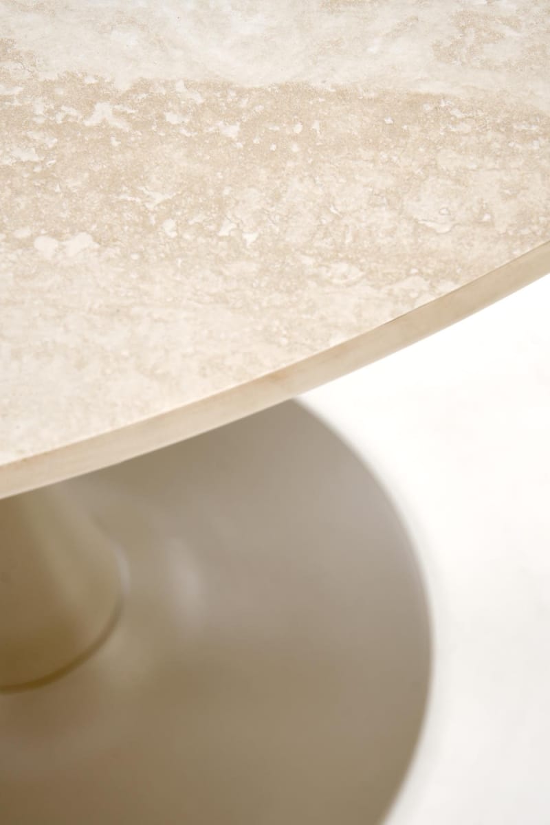 Matbord runt Ø90 cm - Beige travertin - Beige travertin - Products - Möbler - Bord & matgrupp - Matbord & köksbord