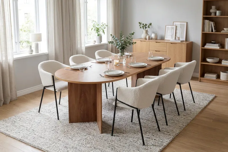Vera Matgrupp rektangulärt 180 cm Ek med 6 Filip Matstolar - Ek - Products - Möbler - Bord & matgrupp - Matgrupp