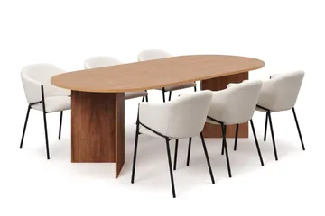 Vera Matgrupp rektangulärt 180 cm Ek med 6 Filip Matstolar - Ek - Products - Möbler - Bord & matgrupp - Matgrupp