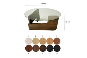 Mijara Soffbord 75 cm - Valnöt/Transparent - Products - Möbler - Bord & matgrupp - Soffbord