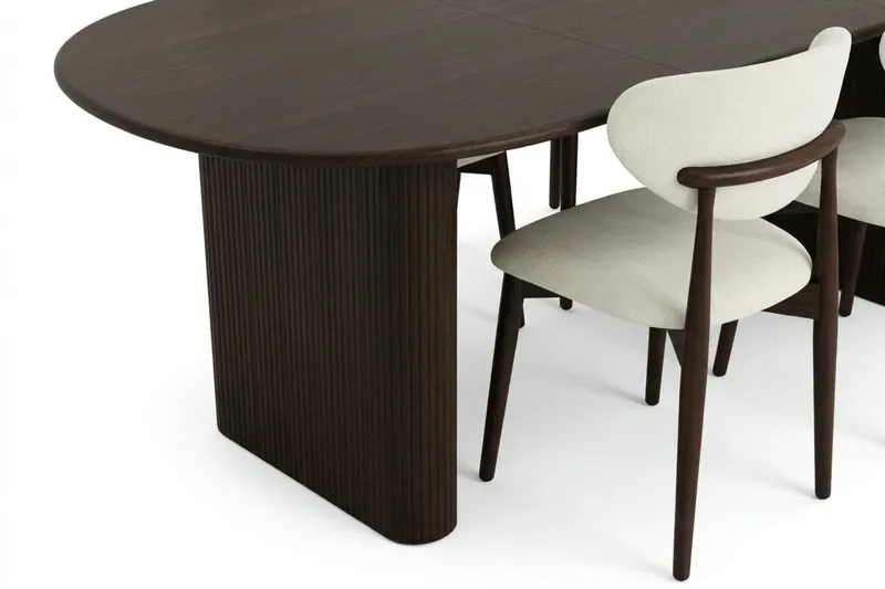Noira Matgrupp förlängningsbart 160-220 cm Rökt Ek med 6 Molly Matstolar - Rökt ek - Products - Möbler - Bord & matgrupp - Matgrupp