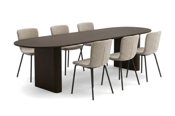 Noira Matgrupp förlängningsbart 220-320 cm Rökt Ek med 8 Katy Matstolar - Rökt ek - Products - Möbler - Bord & matgrupp - Matgrupp