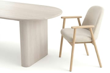 Noira Matgrupp rektangulärt 220 cm Vitlaserad med 6 Reciclar Matstolar - Vitlaserad - Products - Möbler - Bord & matgrupp - Matgrupp